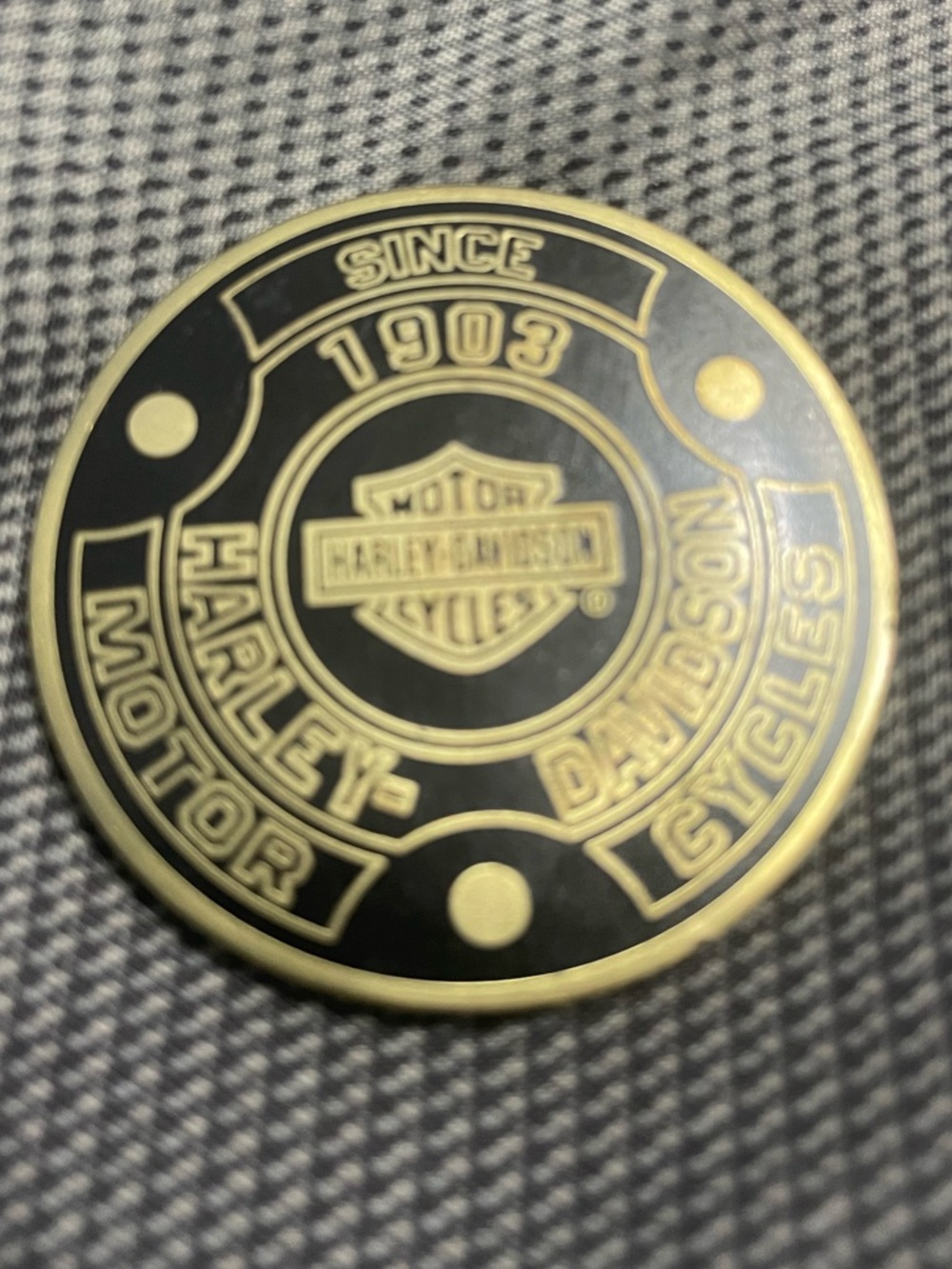 Harley-Davidson Black & Gold Motorcycle Logo Challenge Coin